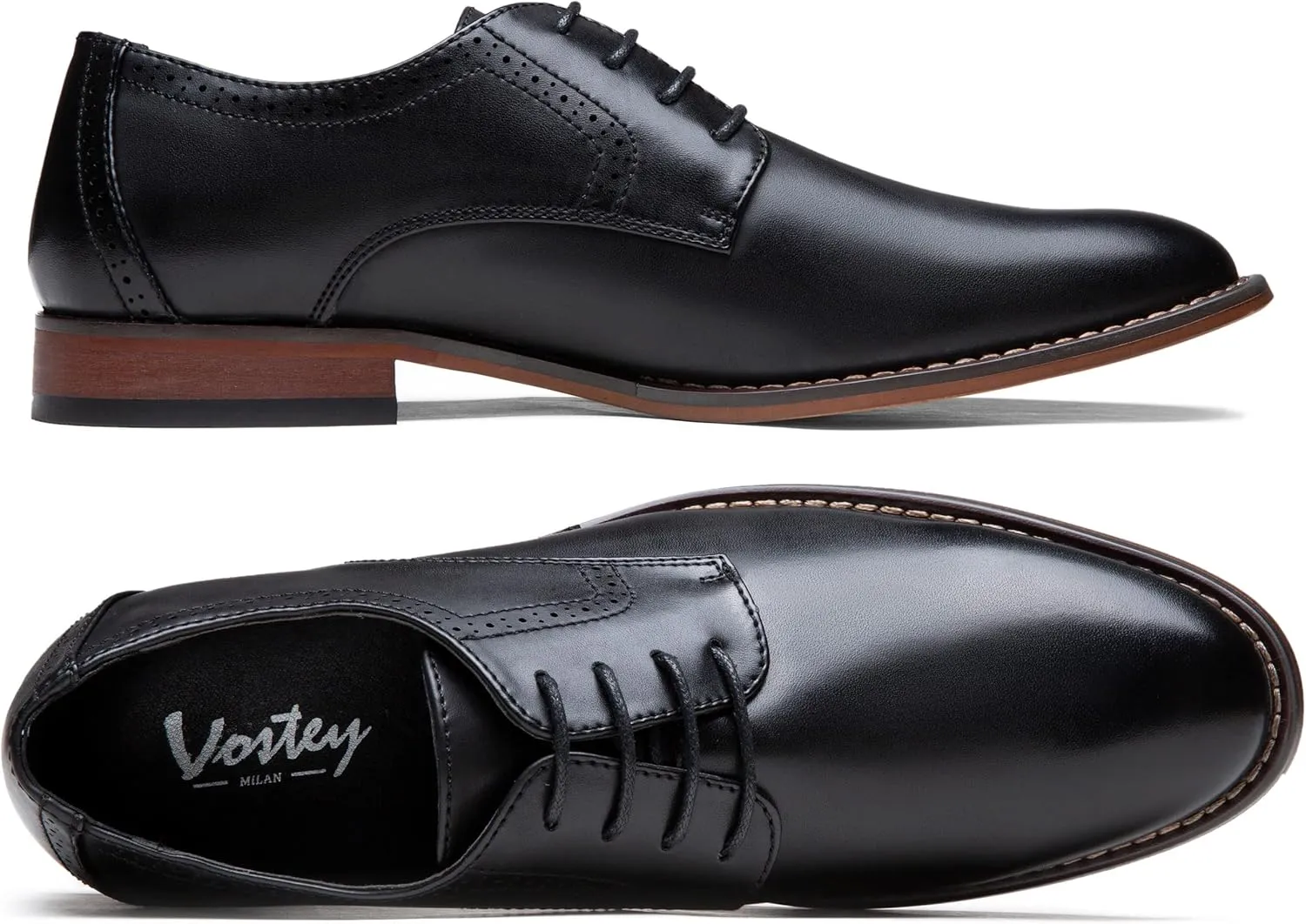 Vostey Men's Dress Shoes Classic Wingtip Brogue Men Oxfords