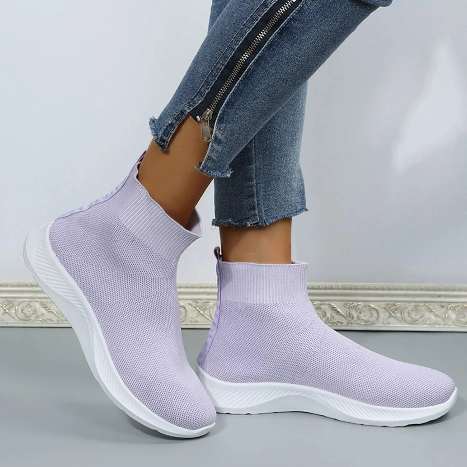 Walking Sneakers for Women Wide Width Slip On Orthopedic Shoes for Women Dressy Wedge Black Tennis Shoes for Women Slip On Sneakers for Women Size 8 Wide Width Pull On Sneakers Womens Black