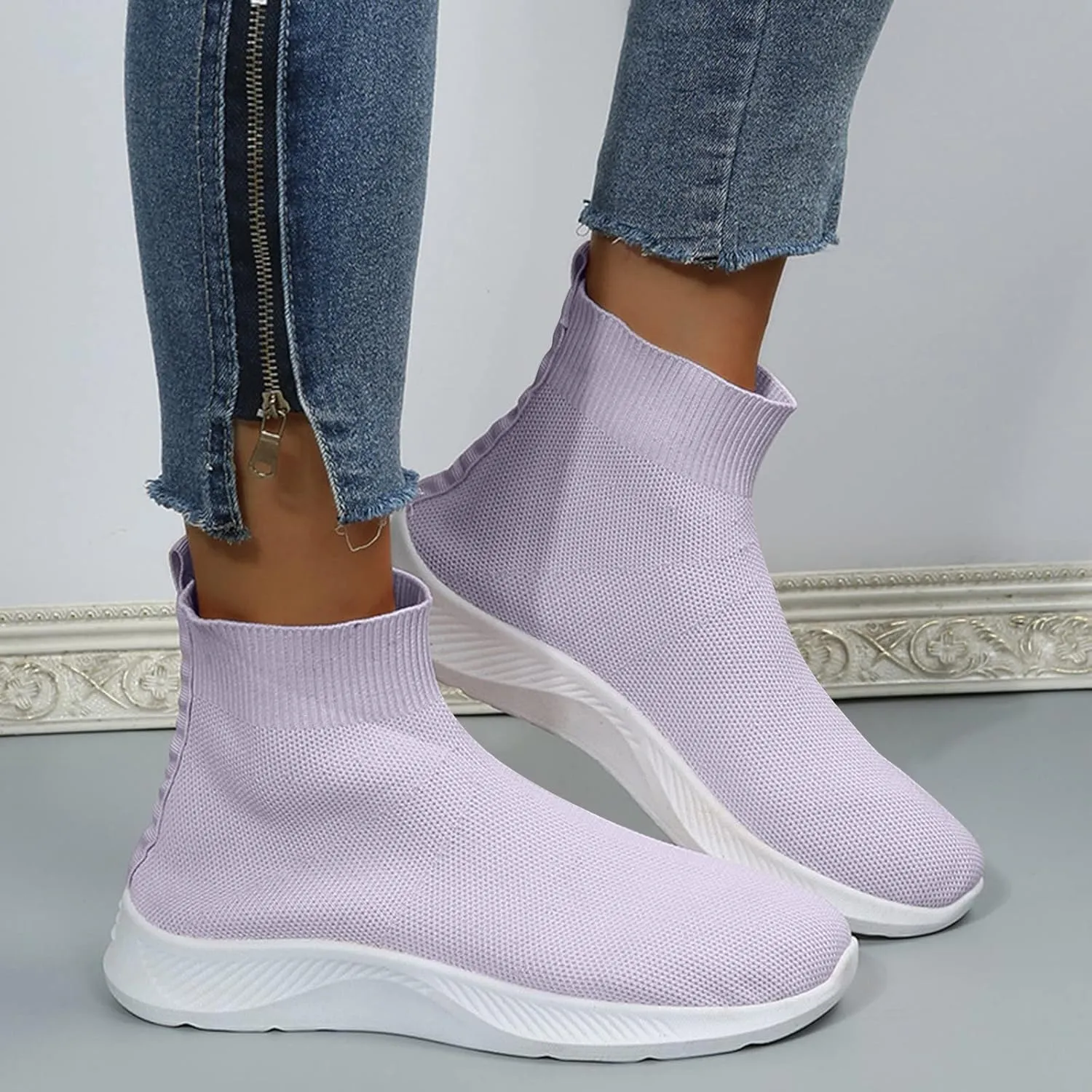Walking Sneakers for Women Wide Width Slip On Orthopedic Shoes for Women Dressy Wedge Black Tennis Shoes for Women Slip On Sneakers for Women Size 8 Wide Width Pull On Sneakers Womens Black