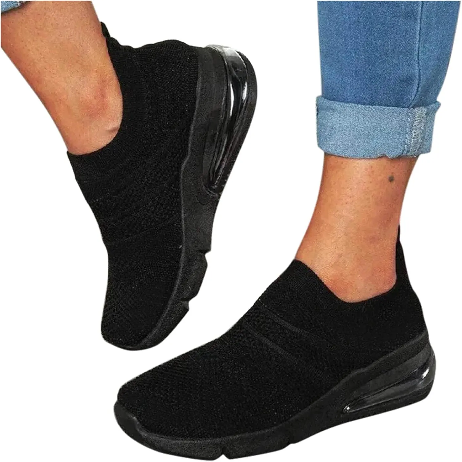 Wedge Sneakers for Women Dressy Size 10 Walking Shoes Women Slip On Dressy Womens Slip On Sneakers 8.5 Womens High Top Sneakers Black Pull On Sneakers Womens