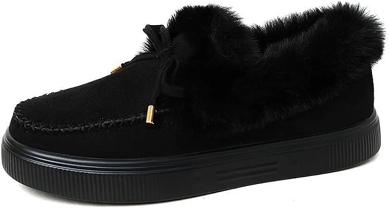 Winter Boots For Women 2024 Snow Boots Warm Ankle Booties Comfortable Slip On Outdoor Fur Lined Walking Loafers Shoes