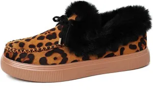 Winter Boots For Women Fashion Snow Boots Slip on Warm Comfortable Outdoor Fur Lined Ankle Booties Thickening Loafers Shoes