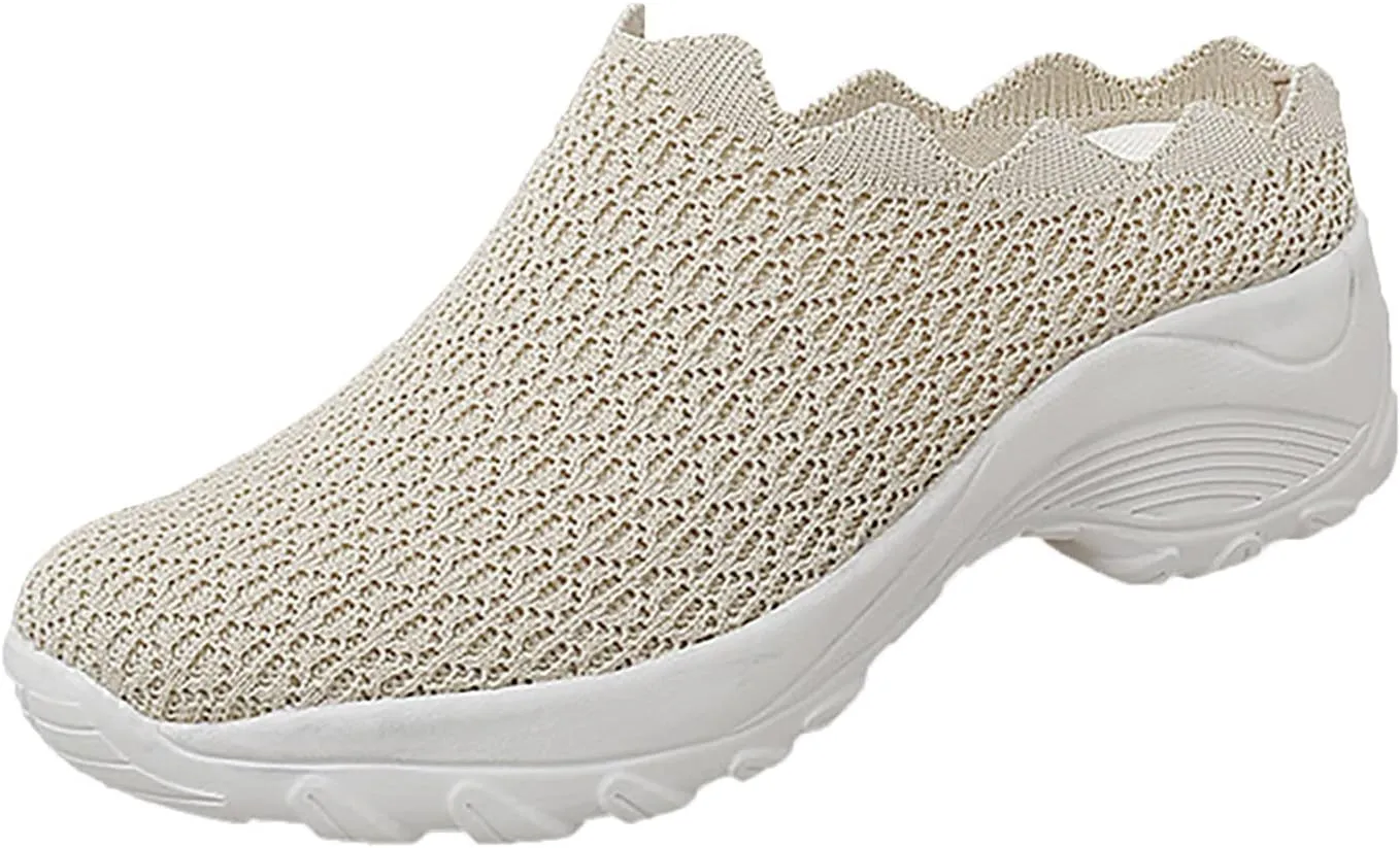 Women Casual Comfort Trainer Summer Breathable Lightweight Flexible Sneakers Slip On Running Sport Shoes