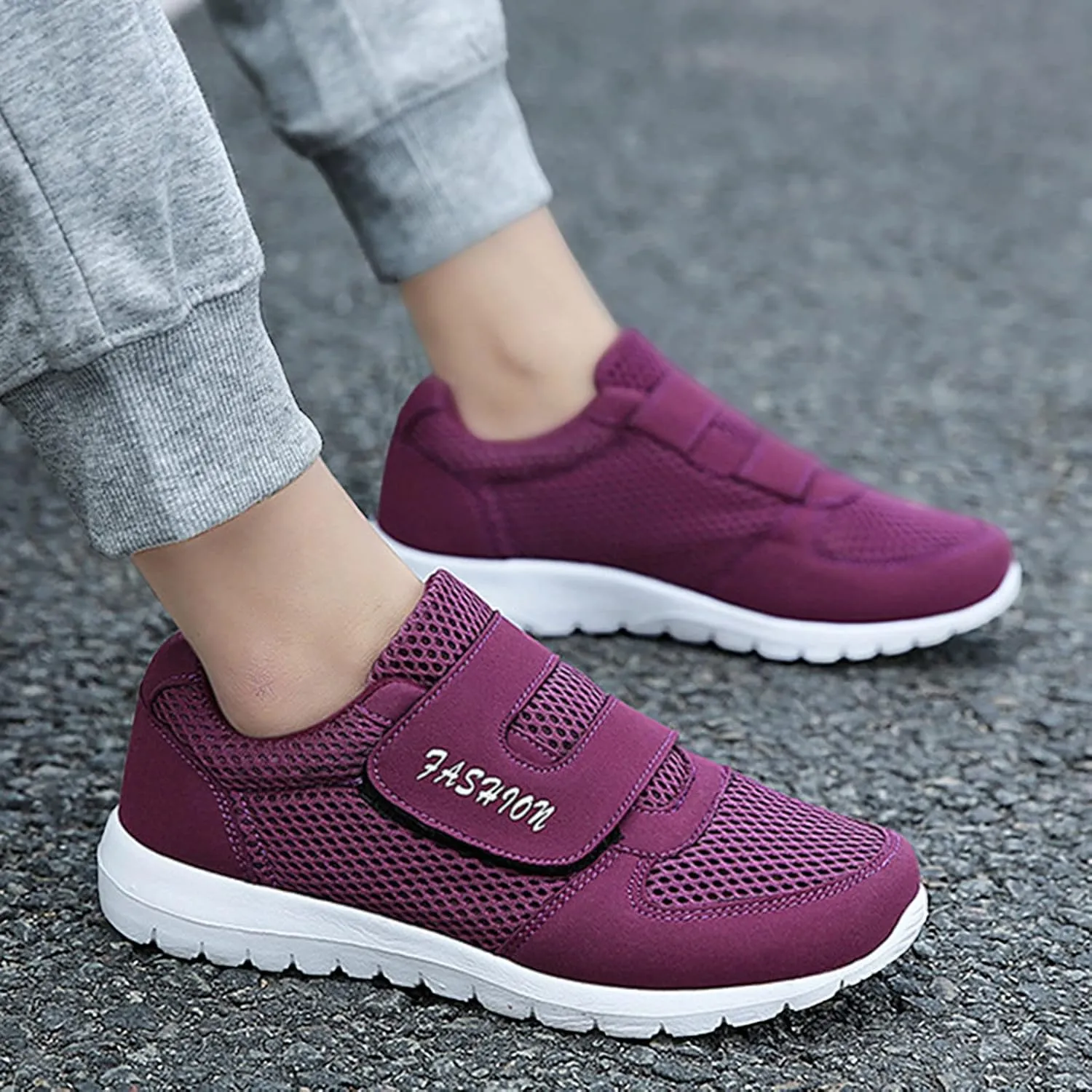 Womens Breathable Nursing Shoes Casual Breathable Slip on Orthopaedic Walking Sneakers Shoe for Elderly Women