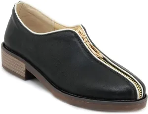 Women's Classic Oxford Shoes Round Toe Zipper Comfort Low Heel Western School Pump Oxfords Brogues