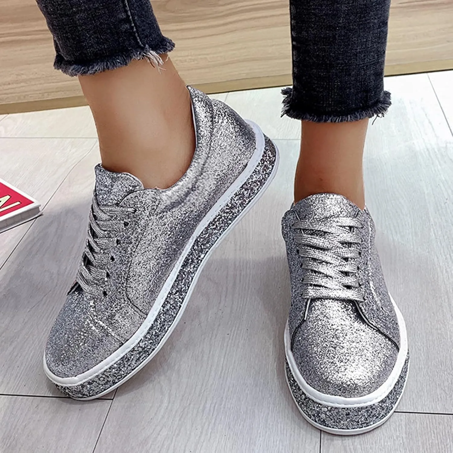 Womens Fashion Sneakers 2023 Zapatillas Elegantes De Tacon para Mujer Blancas Workout Shoes Women Size 11 Wide Womens Running Shoes Womens Size 10 Wide Black Sneakers