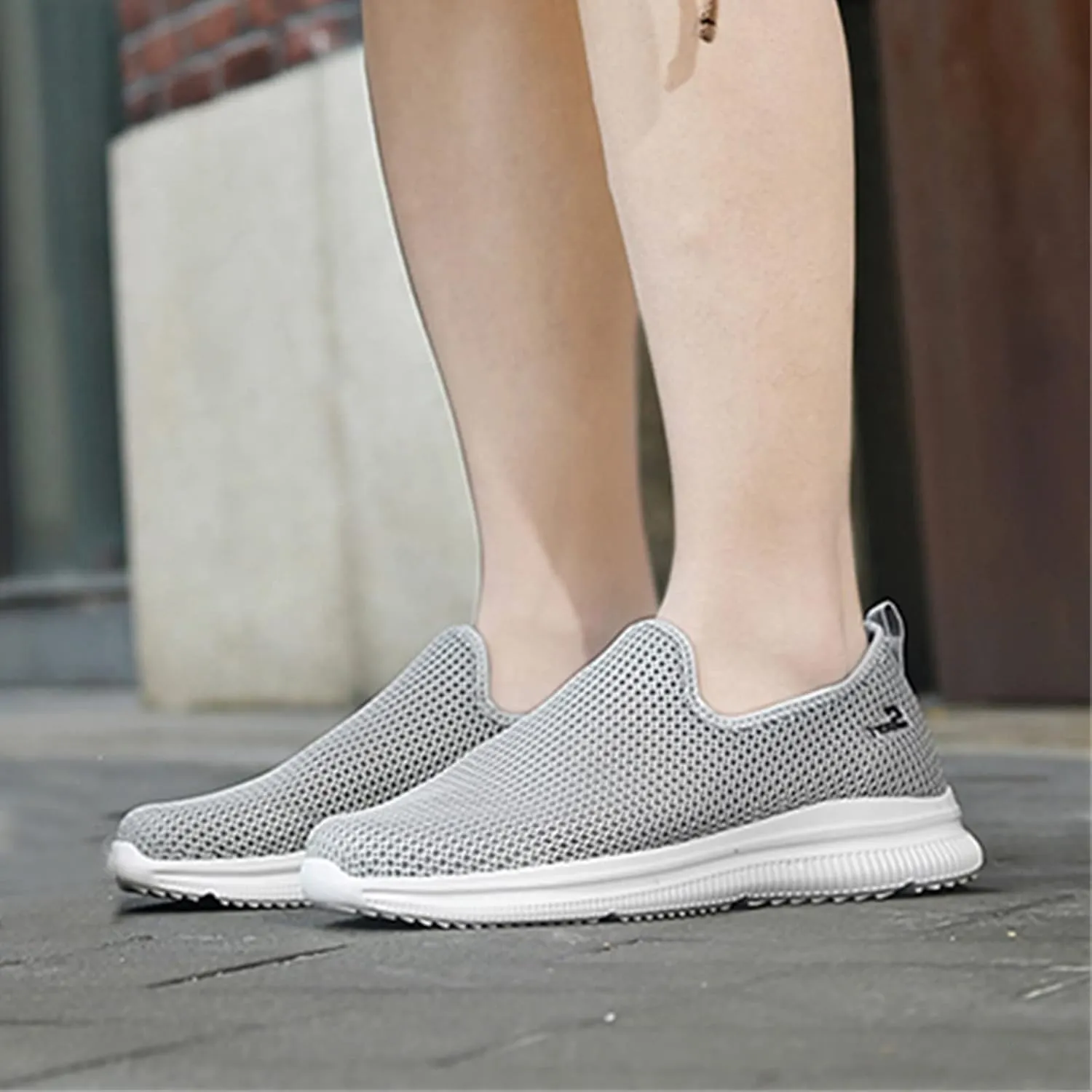 Womens Ladies Walking Running Shoes Slip On Lightweight Mens Casual Shoes Mesh Breathable Casual Shoes Slip On Black Platform Sneaker Slip On Tennis Shoe Loafers Shoe