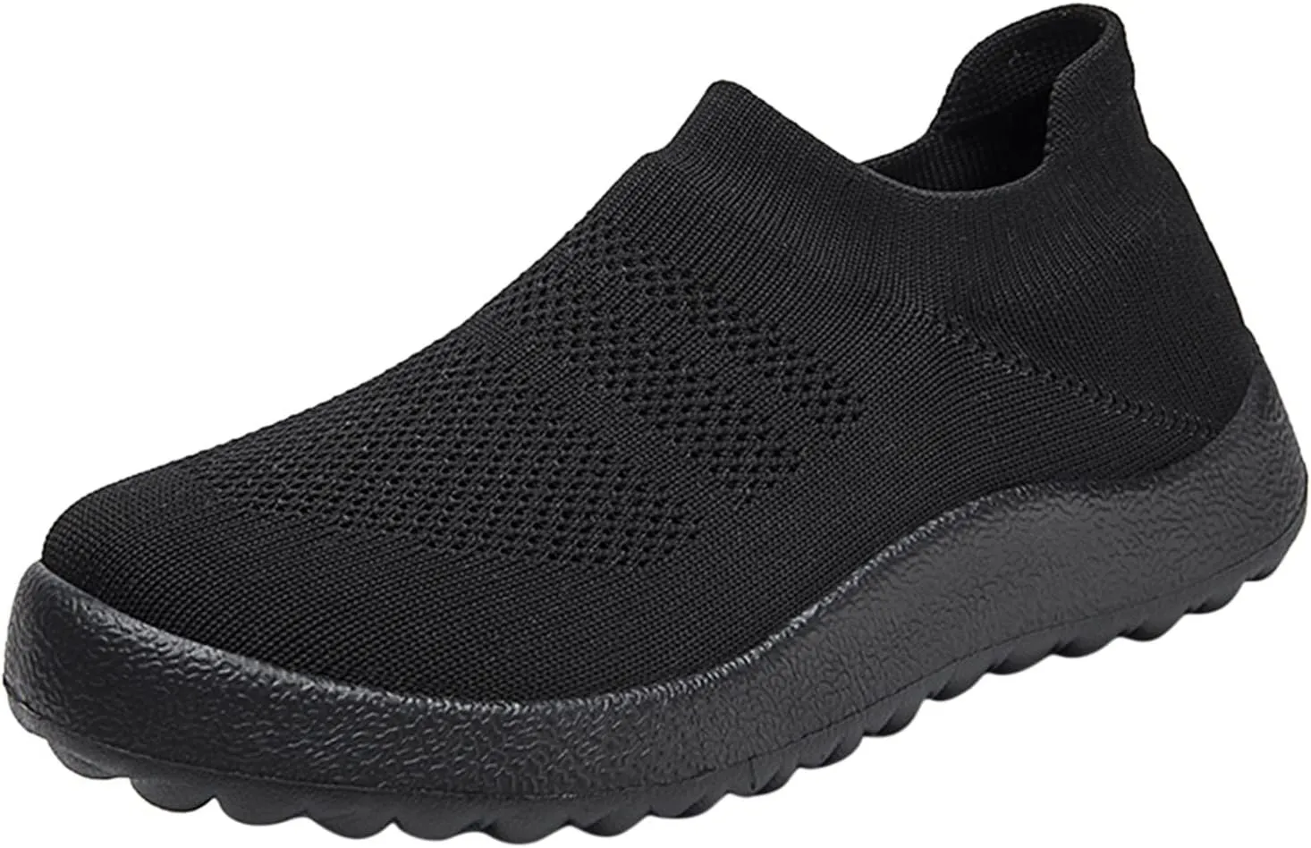 Womens Ladies Walking Running Shoes Slip On Lightweight Mens Casual Shoes Mesh Breathable Casual Shoes Slip On Black Platform Sneaker Slip On Tennis Shoe Loafers Shoe