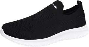 Women's Lightweight Slip On Walking Running Shoes Womens Tennis Shoes Mesh Casual Black Shoes Platform Sneakers Black Tennis Shoe Loafers Shoe