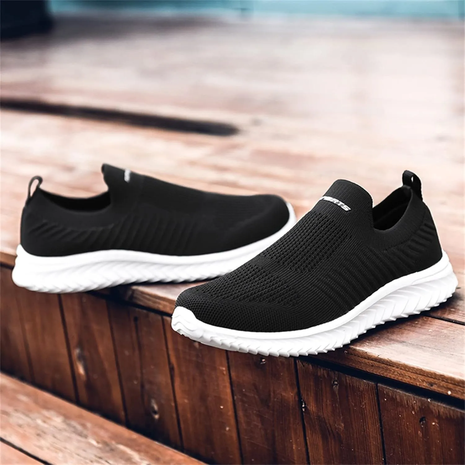 Women's Lightweight Slip On Walking Running Shoes Womens Tennis Shoes Mesh Casual Black Shoes Platform Sneakers Black Tennis Shoe Loafers Shoe