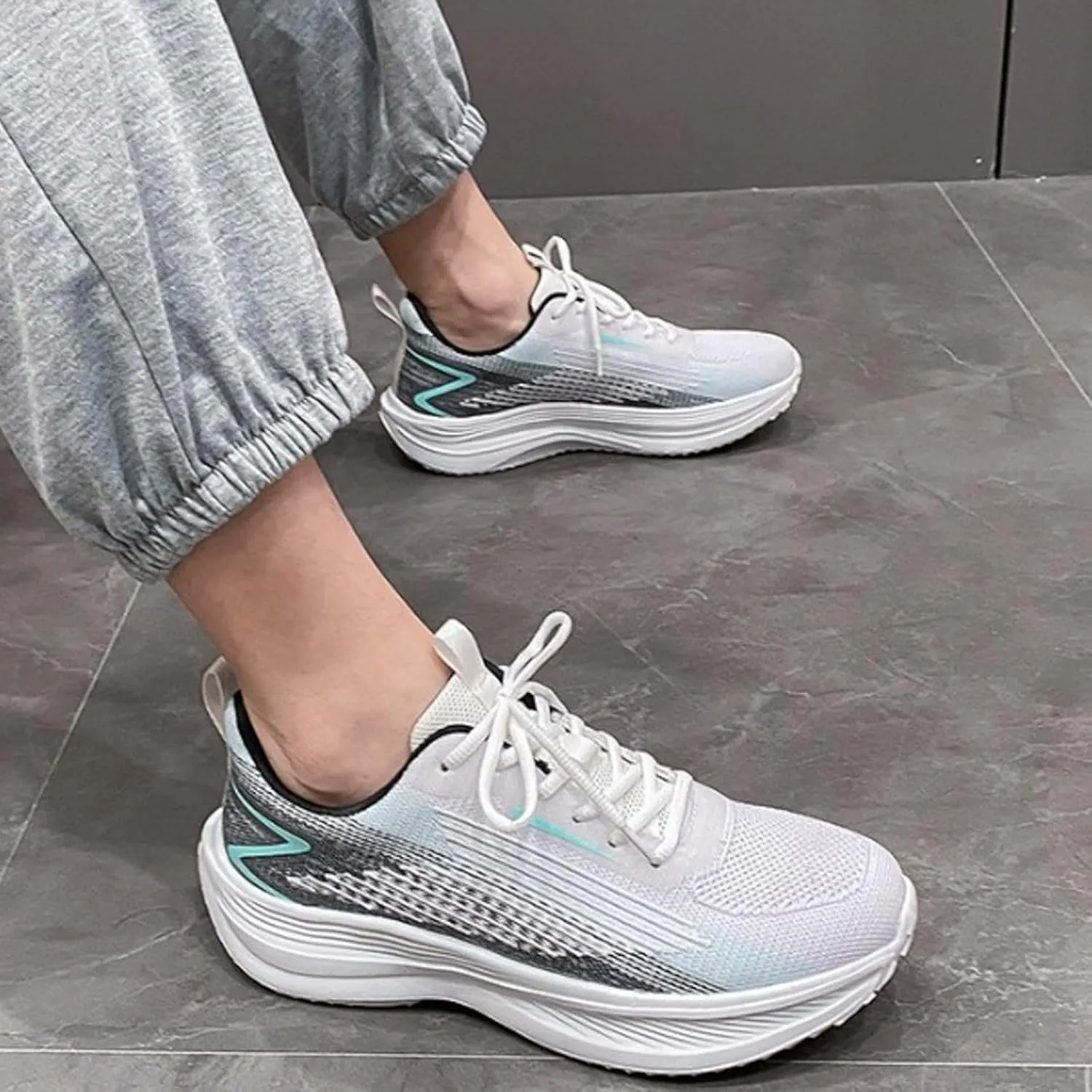 Women's Orthopedic Shoes with Adjustable Strap Casual Lace Up Non-Slip Walking Shoes Lightweight Elderly Shoe