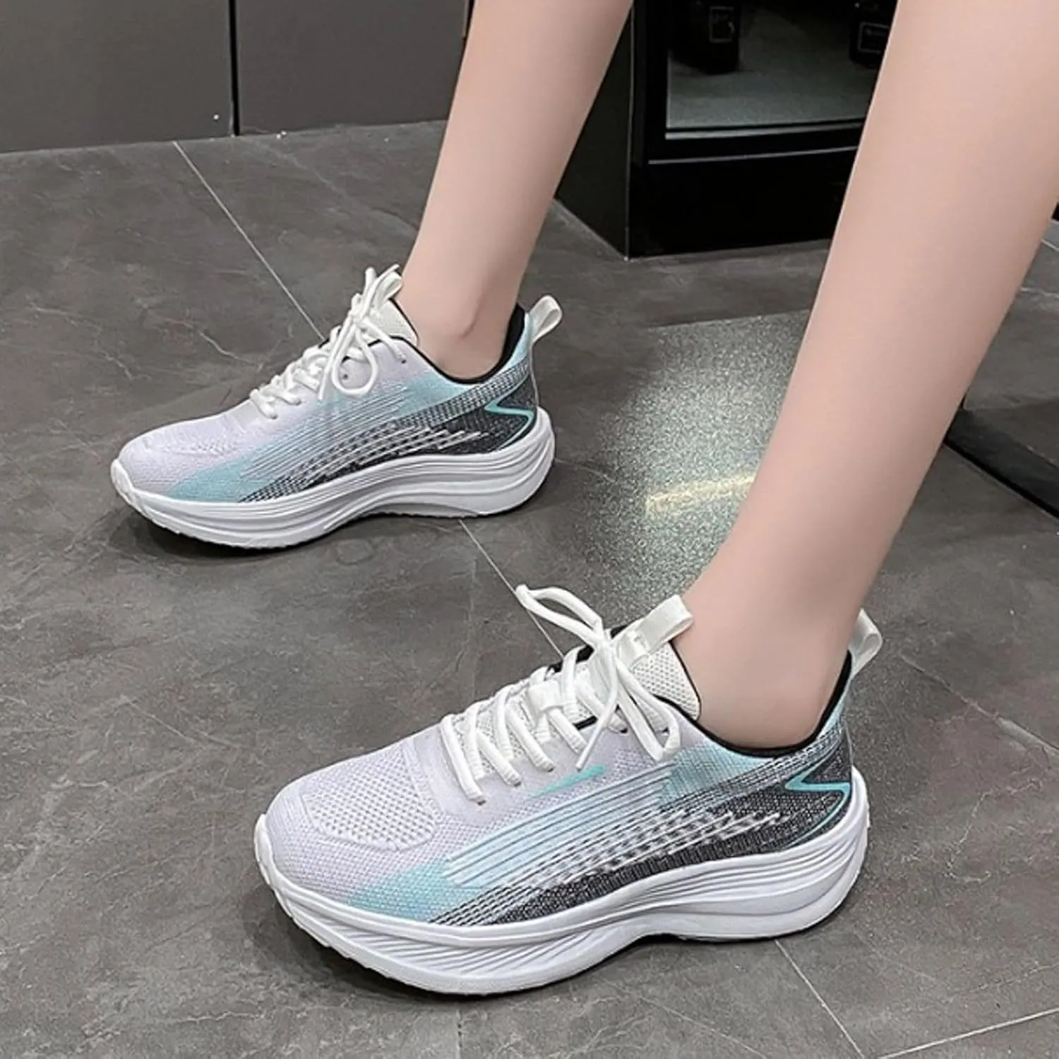 Women's Orthopedic Shoes with Adjustable Strap Casual Lace Up Non-Slip Walking Shoes Lightweight Elderly Shoe