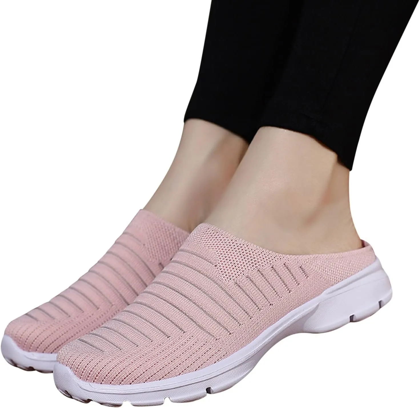 Women's Slip-On Orthopedic Arch Support Backless Non Slip Work Shoes Women Wide Width Casual Shoes Slip On Slip On Sneakers White Tennis Shoe Loafers Casual Slip On