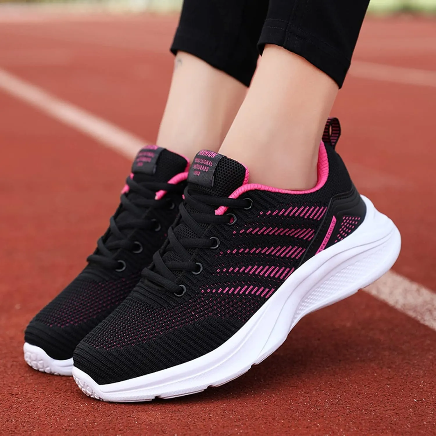 Womens Slip On Tennis Shoes Sneakers for Women Lace Up Walking Shoes Lightweight Breathable Slip On Running Shoes