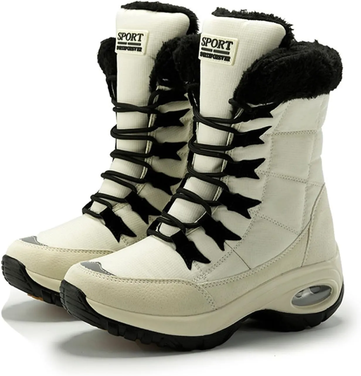 Womens Snow Boots Waterproof Insulated,Outdoor High Top Cold-Weather Warm Winter Shoes for Women Fashion,Comfortable Hiking Fur Lined Ladies Winter Boots