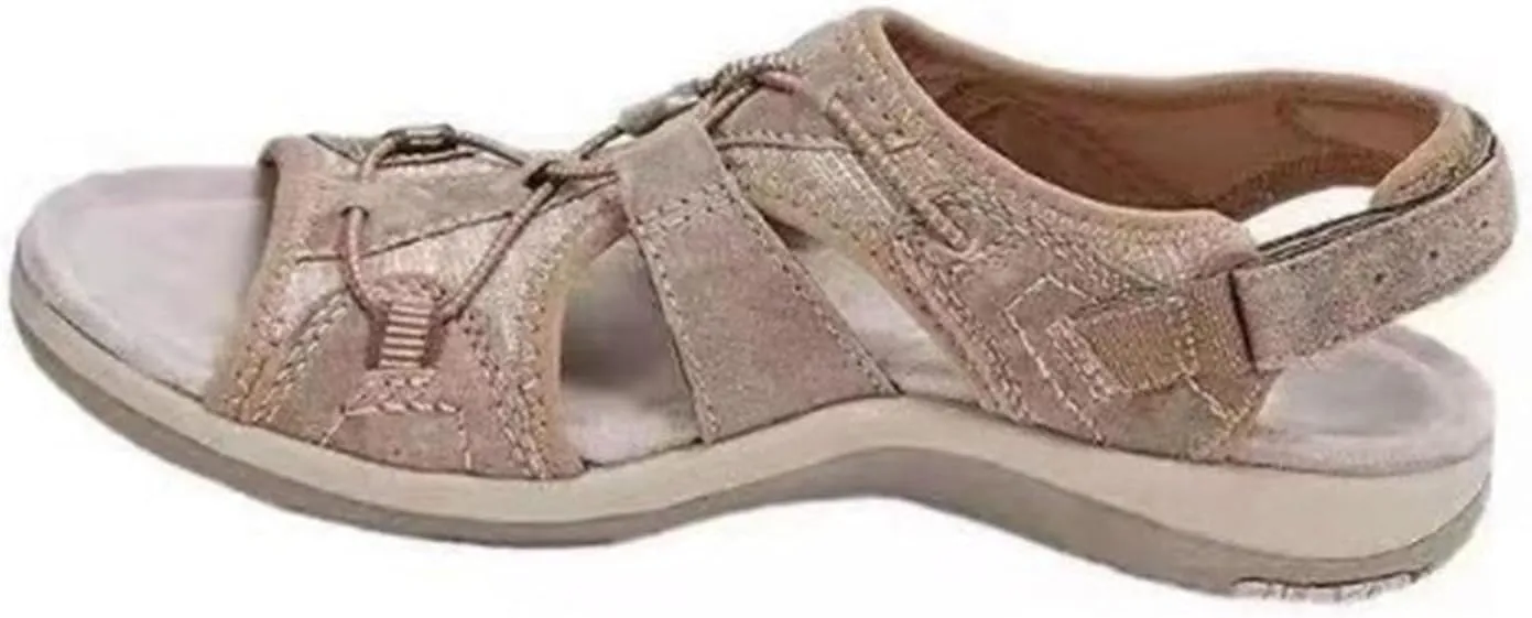 Women's Wedge Heel With Arch Support Low Top Round Toe Casual Sandals For Hiking Outdoor Walking Summer Platform Athletic Shoes Women