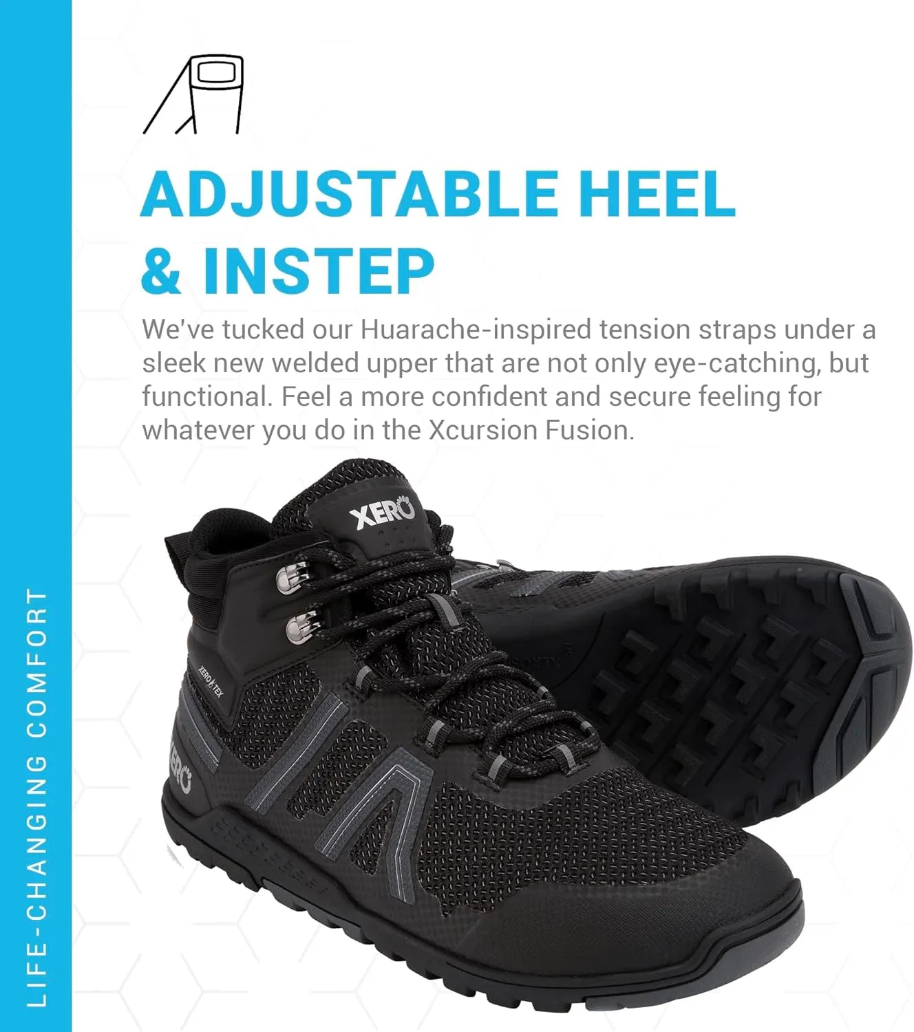 Xero Shoes Barefoot Hiking Shoes for Men | Xcursion Fusion Waterproof Hiking Boots | Zero Drop Shoes for Men, Wide Toe Box, Minimalist