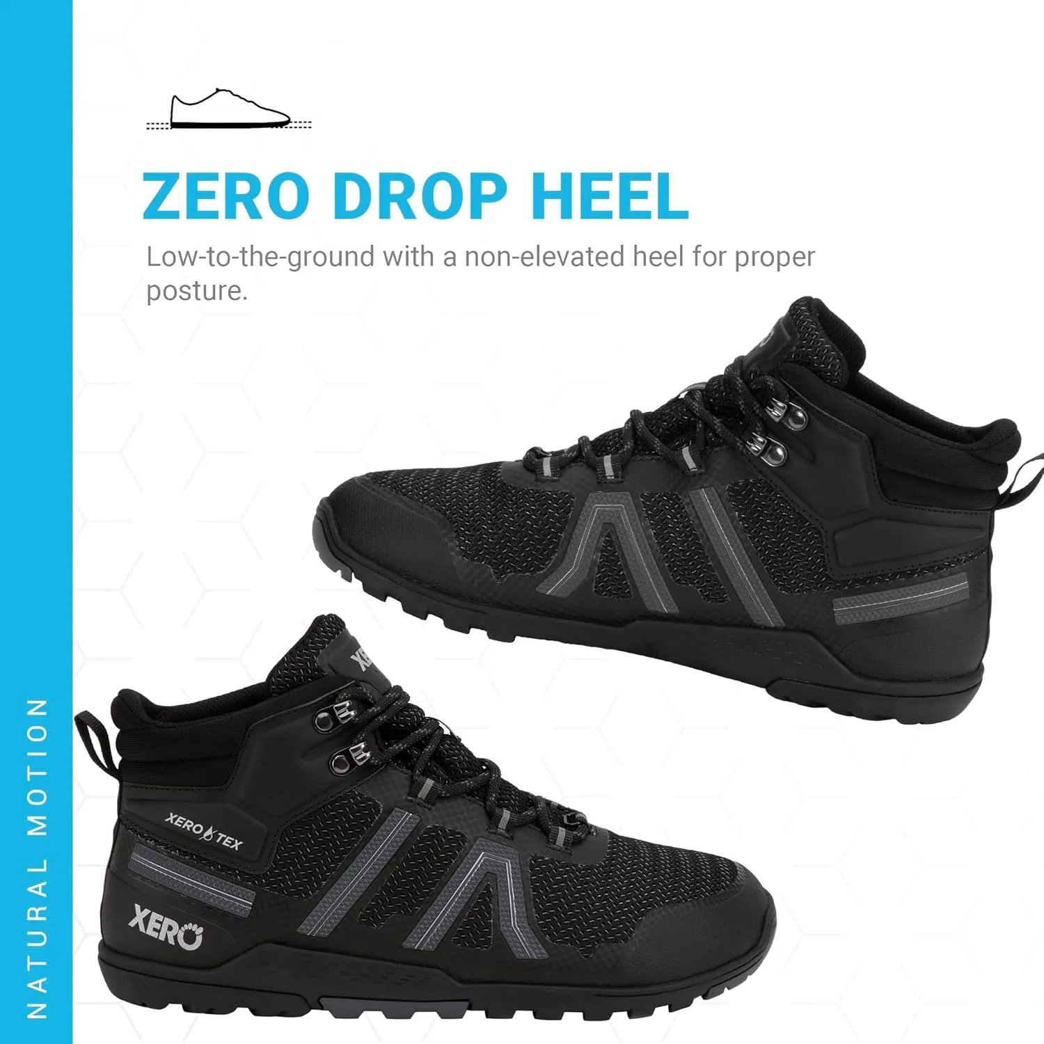 Xero Shoes Barefoot Hiking Shoes for Men | Xcursion Fusion Waterproof Hiking Boots | Zero Drop Shoes for Men, Wide Toe Box, Minimalist